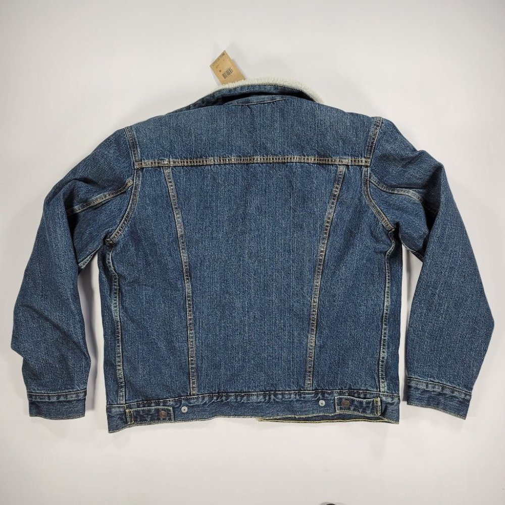Levi's Sherpa Trucker Jacket Blue Denim - Picture 3 of 4